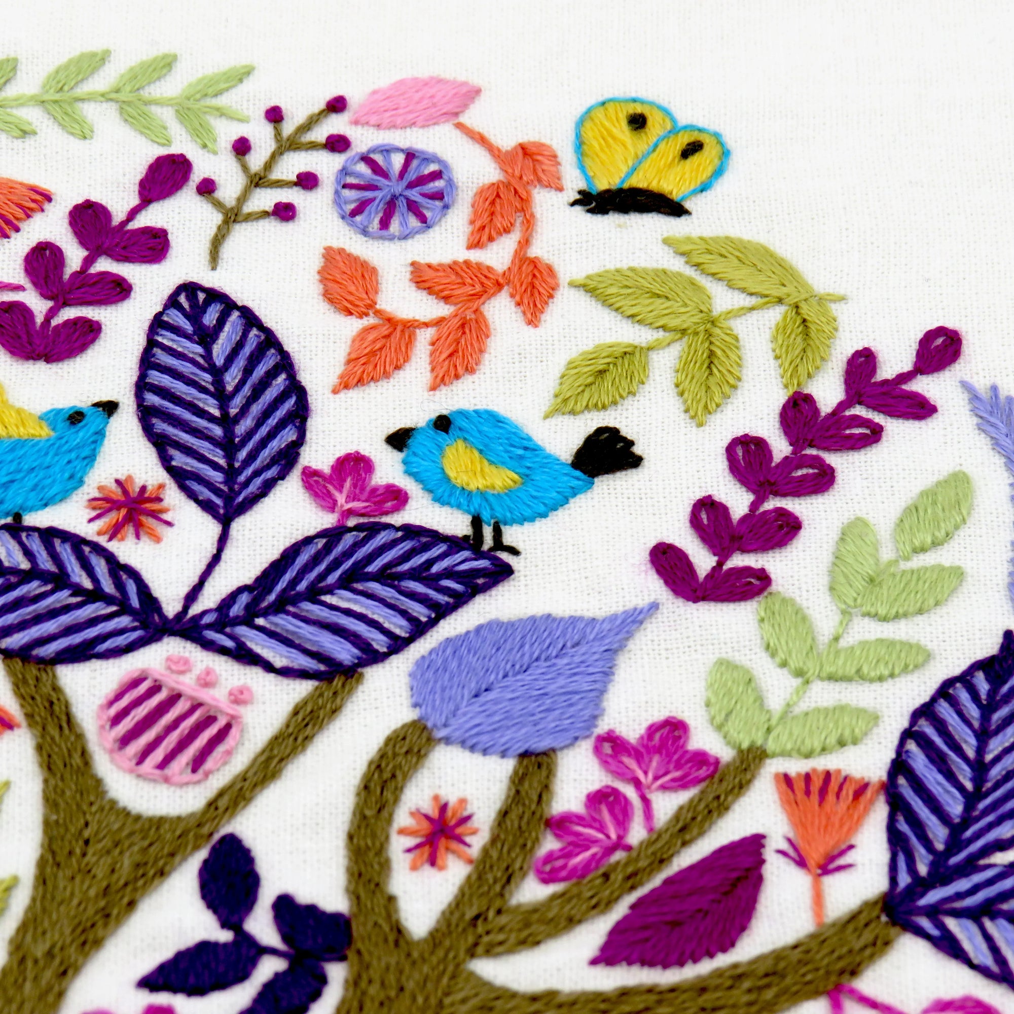 This modern Folk Tree Stitchery, Hand Embroidery Kit is so much fun to stitch. It incorporates a variety of simple stitches along with lots of colour and inspiration.