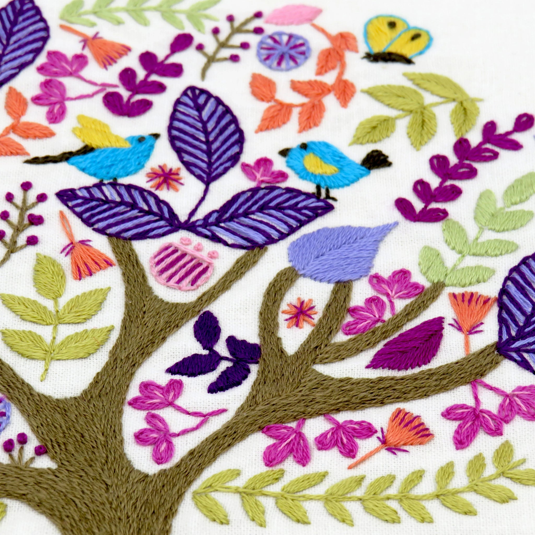 This modern Folk Tree Stitchery, Hand Embroidery Kit is so much fun to stitch. It incorporates a variety of simple stitches along with lots of colour and inspiration.