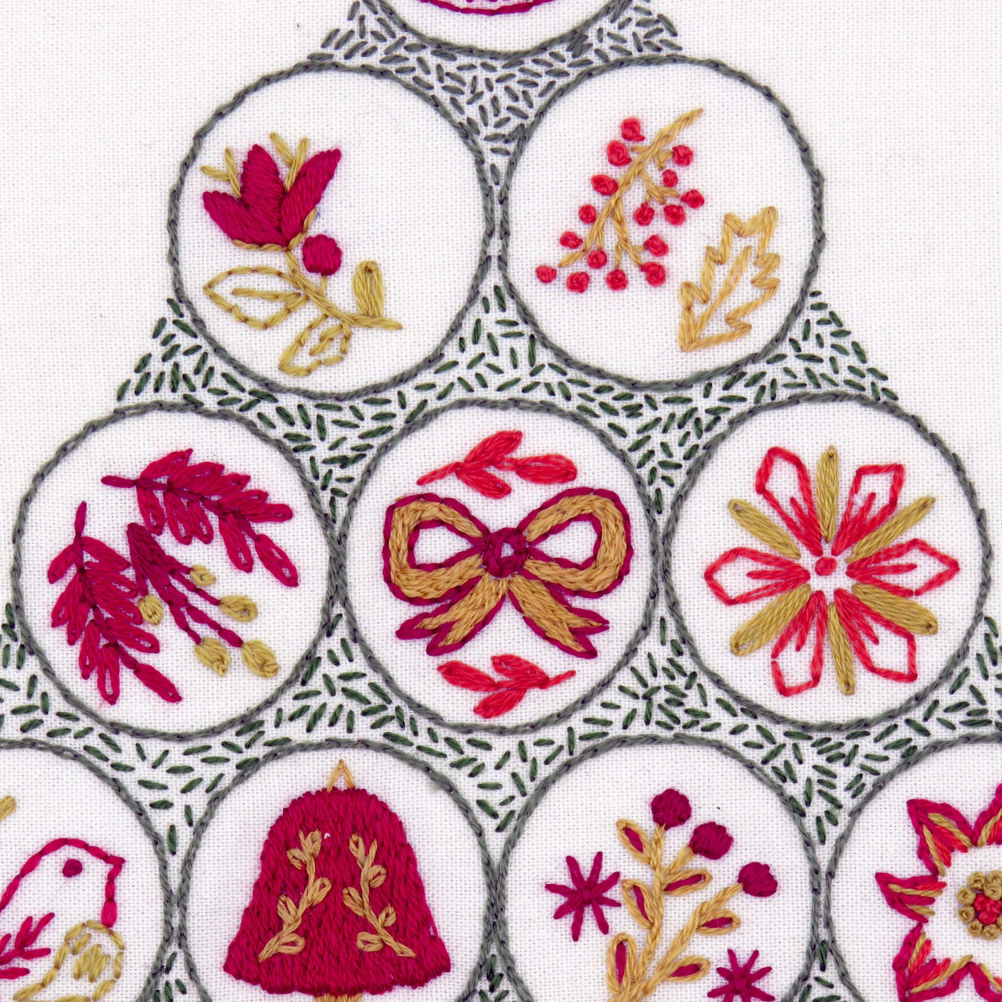 This is the fantastic Advent Calendar design we stitched for Christmas 2022 and it is now available as a full pattern so everyone can stitch a beauitful tree filled with folk decorations.

This design is suitable for beginners as well as the more advanced stitcher to create a fun stitched piece to make your home look special during the Christmas period.
