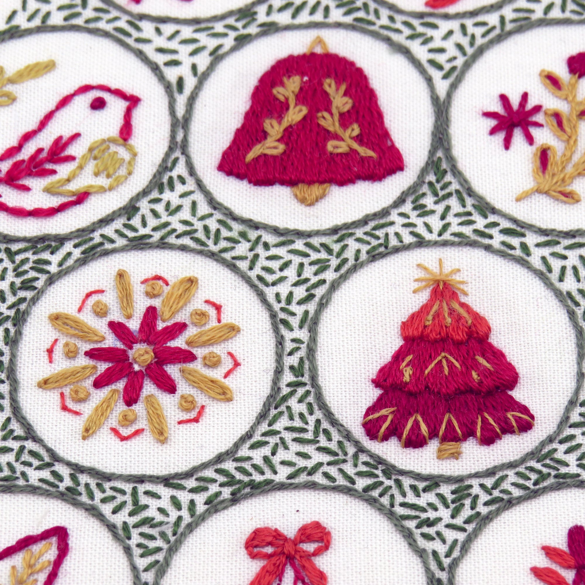 This is the fantastic Advent Calendar design we stitched for Christmas 2022 and it is now available as a full pattern so everyone can stitch a beauitful tree filled with folk decorations.

This design is suitable for beginners as well as the more advanced stitcher to create a fun stitched piece to make your home look special during the Christmas period.