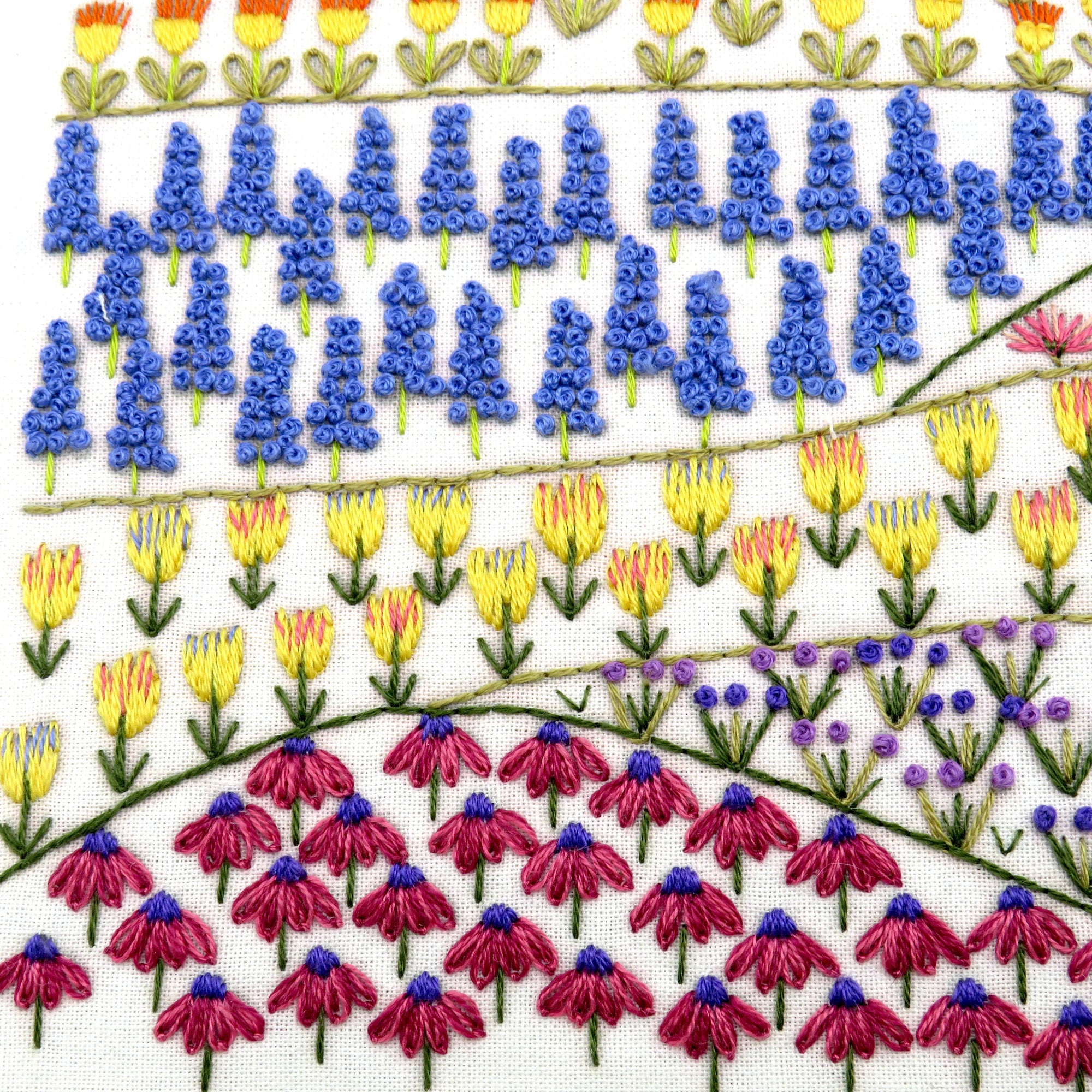 This beautiful meadow is designed for a wonderful mindfulness year long stitching project.&nbsp;There are 12 different areas to stitch and the whole design has 365 flowers - thats one to stitch for every day of the year!&nbsp;