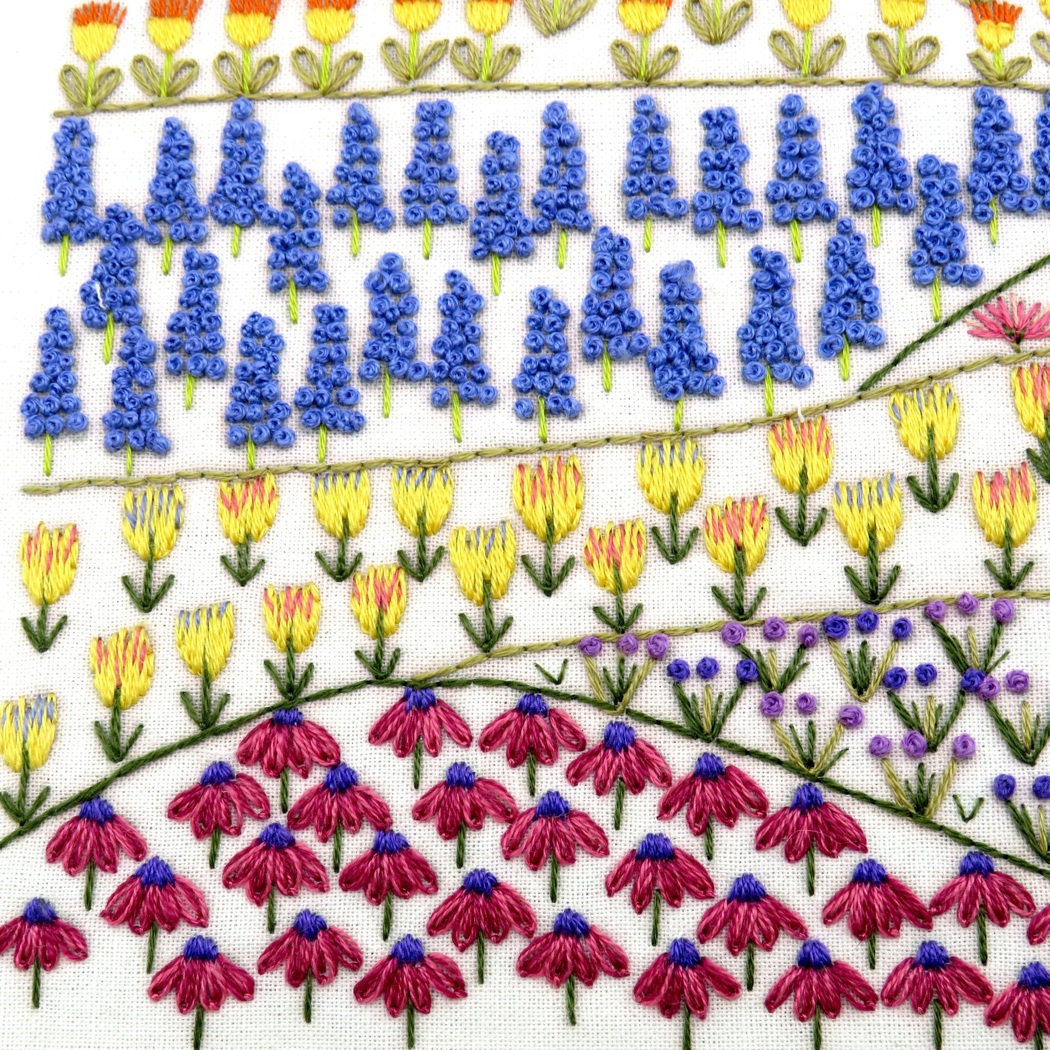 This beautiful meadow is designed for a wonderful mindfulness year long stitching project.&nbsp;There are 12 different areas to stitch and the whole design has 365 flowers - thats one to stitch for every day of the year!&nbsp;