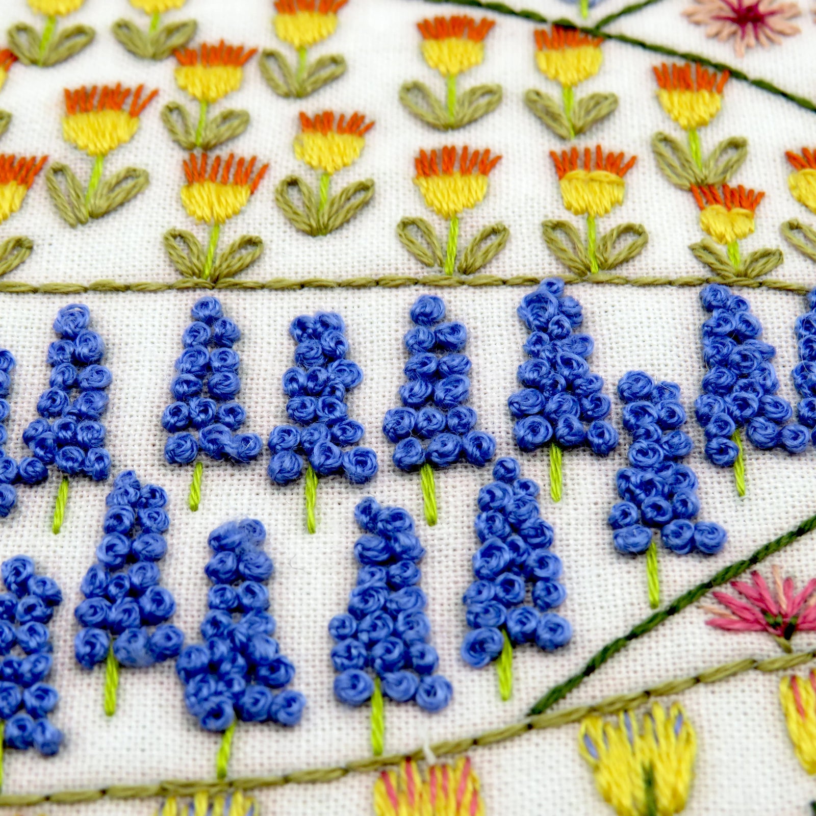 This beautiful meadow is designed for a wonderful mindfulness year long stitching project.&nbsp;There are 12 different areas to stitch and the whole design has 365 flowers - thats one to stitch for every day of the year!&nbsp;