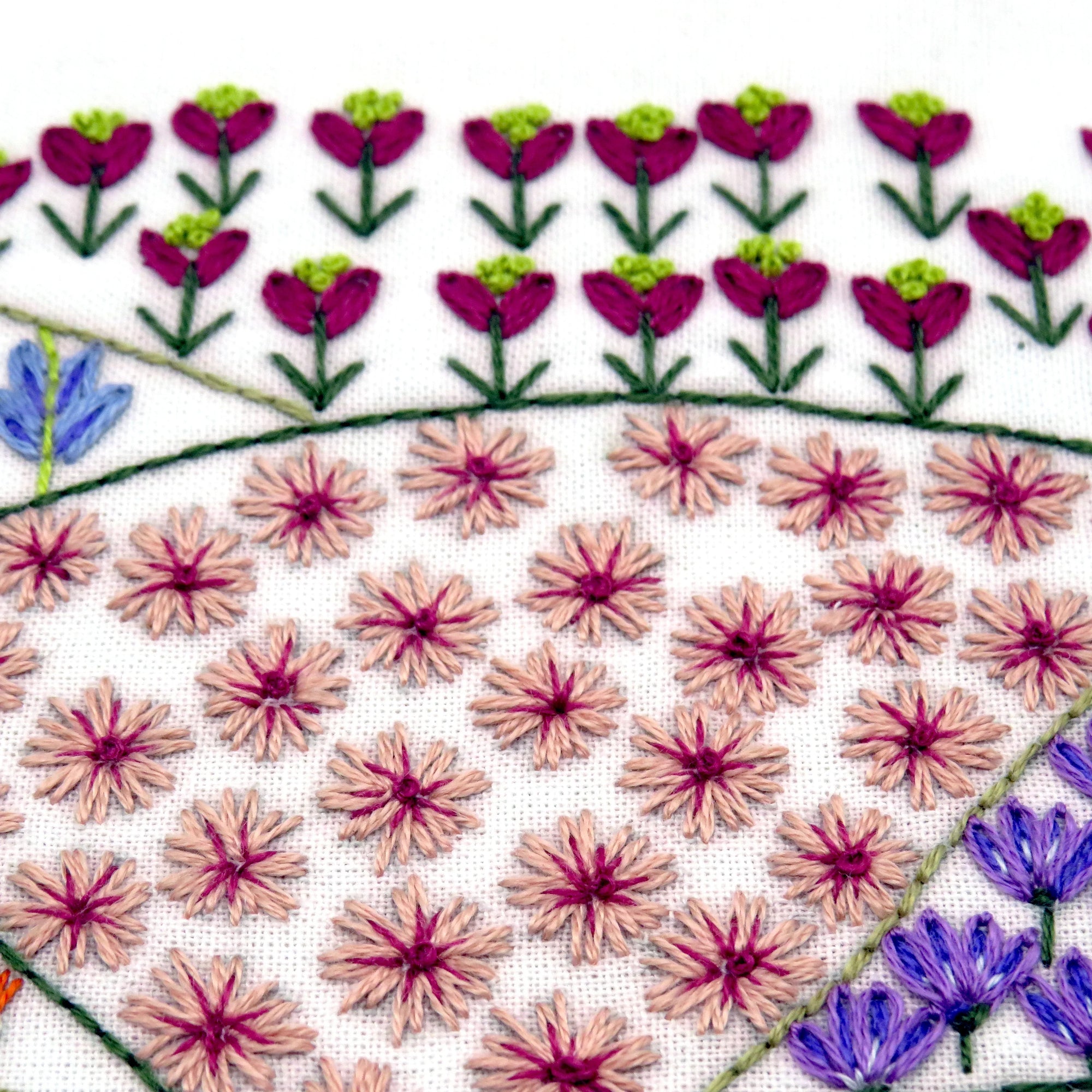 This beautiful meadow is designed for a wonderful mindfulness year long stitching project.&nbsp;There are 12 different areas to stitch and the whole design has 365 flowers - thats one to stitch for every day of the year!&nbsp;