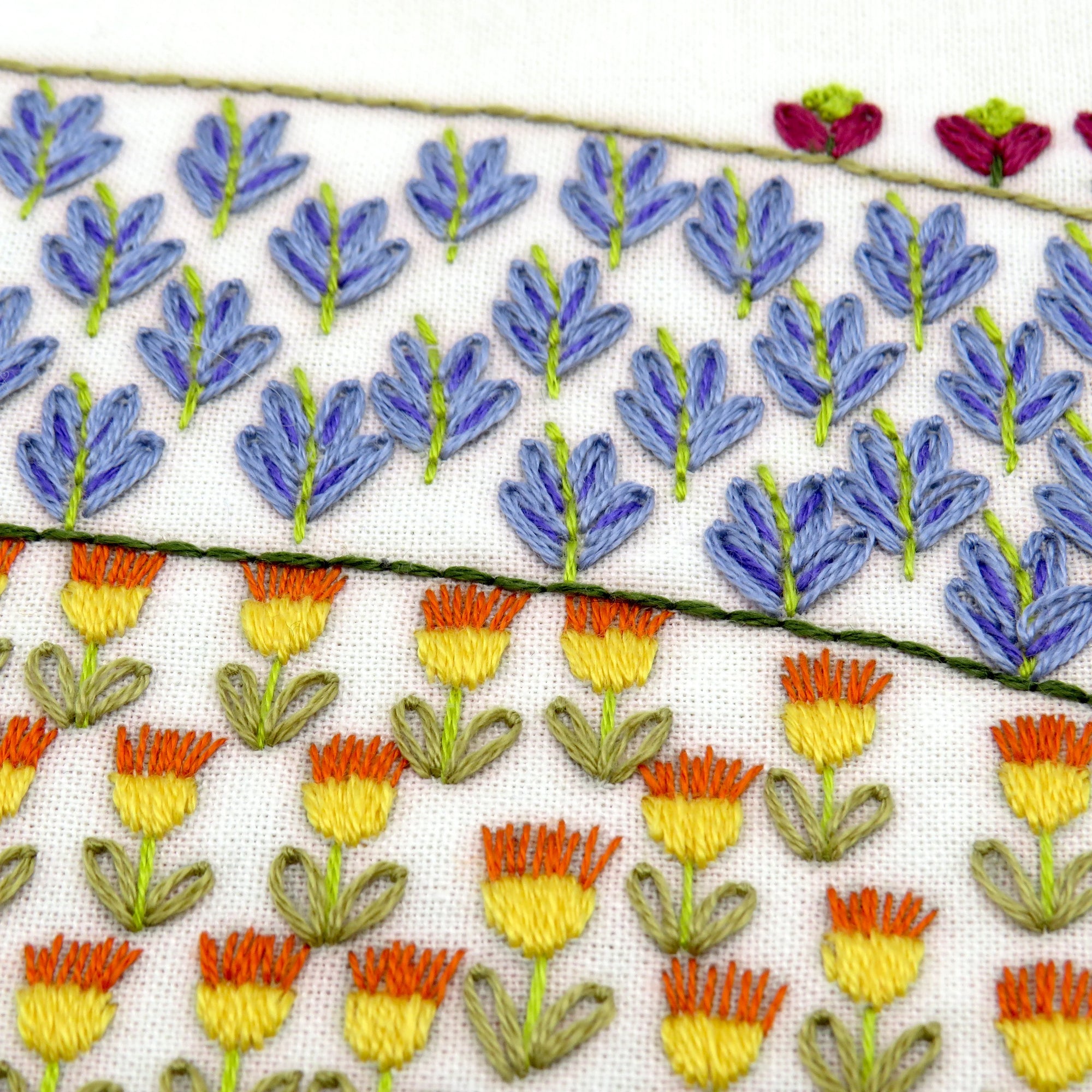 This beautiful meadow is designed for a wonderful mindfulness year long stitching project.&nbsp;There are 12 different areas to stitch and the whole design has 365 flowers - thats one to stitch for every day of the year!&nbsp;