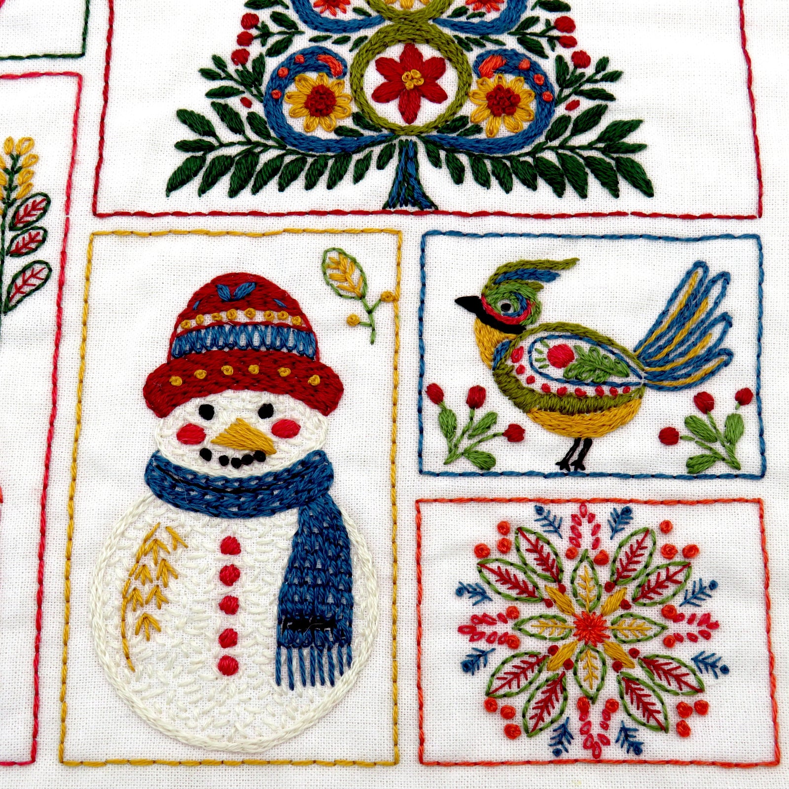 Christmas Folk is a joy to stitch with all the wonderful and delightful patterns used to create the traditional Christmas designs.
