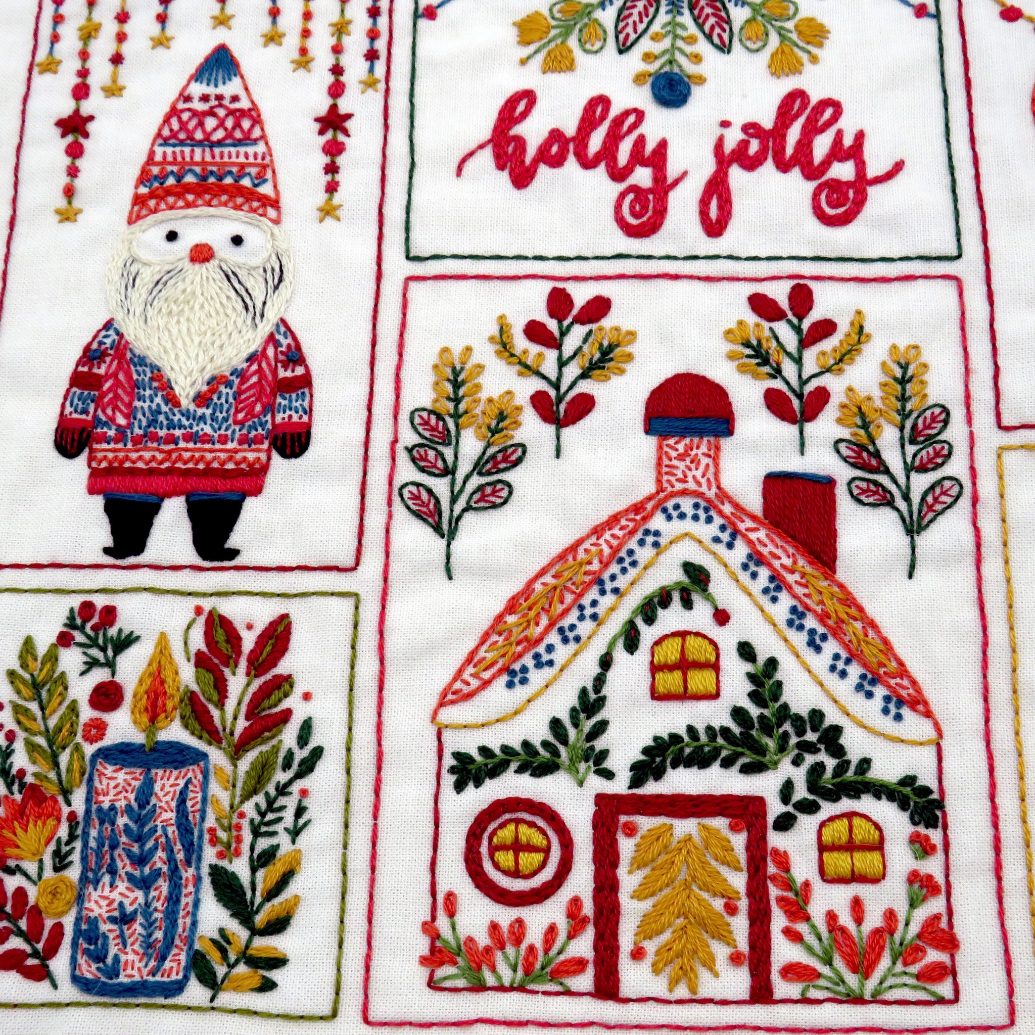 Christmas Folk is a joy to stitch with all the wonderful and delightful patterns used to create the traditional Christmas designs.