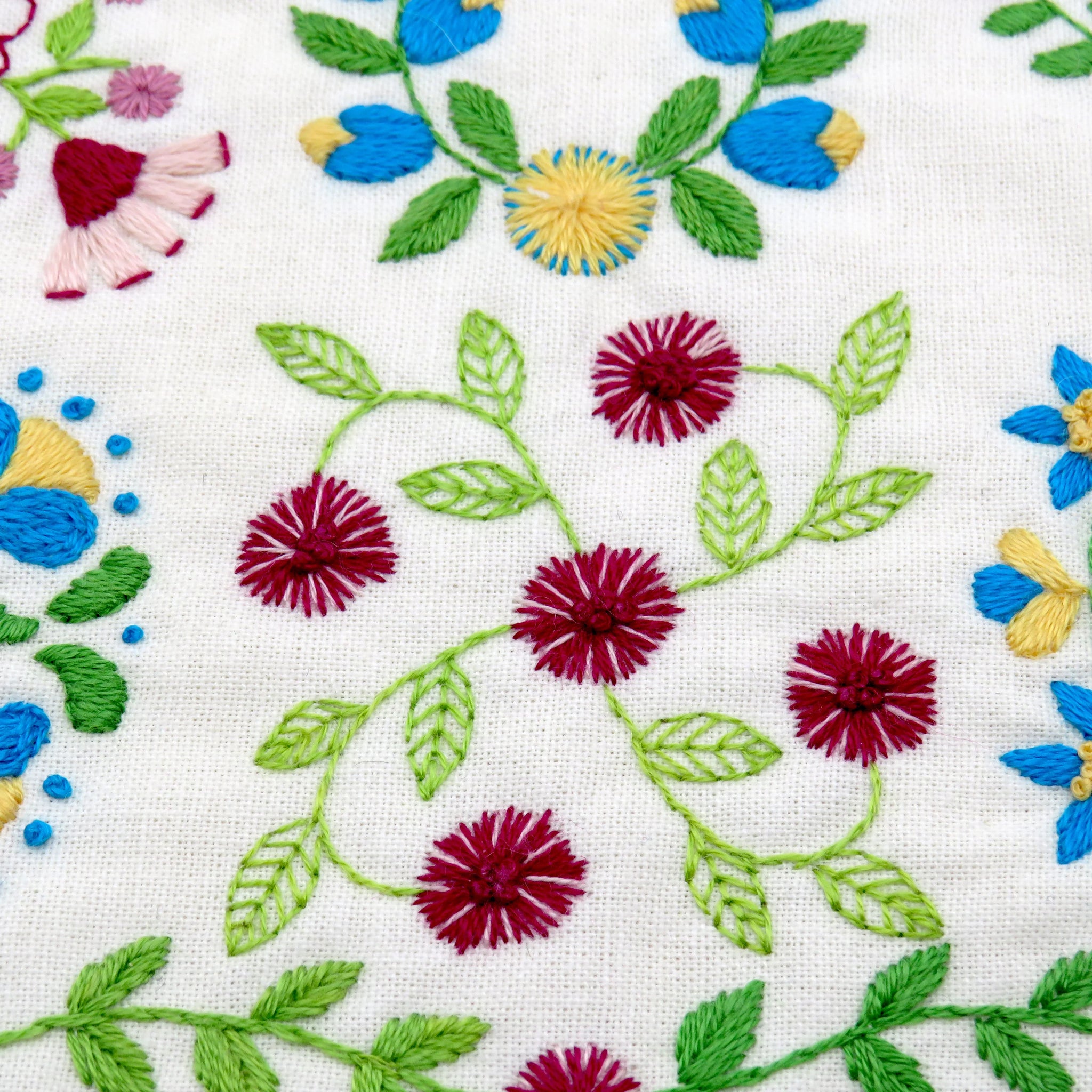Baltimore Stitchery Hand Embroidery Pattern Design
Baltimore album quilts fascinate me and I love looking at the many variations of them that have been created over many many years. This pattern is inspired by them and I loved every minute of stitching it and really hope you will too.

The Design is approximately 7.5 x 9.5 inches when complete.