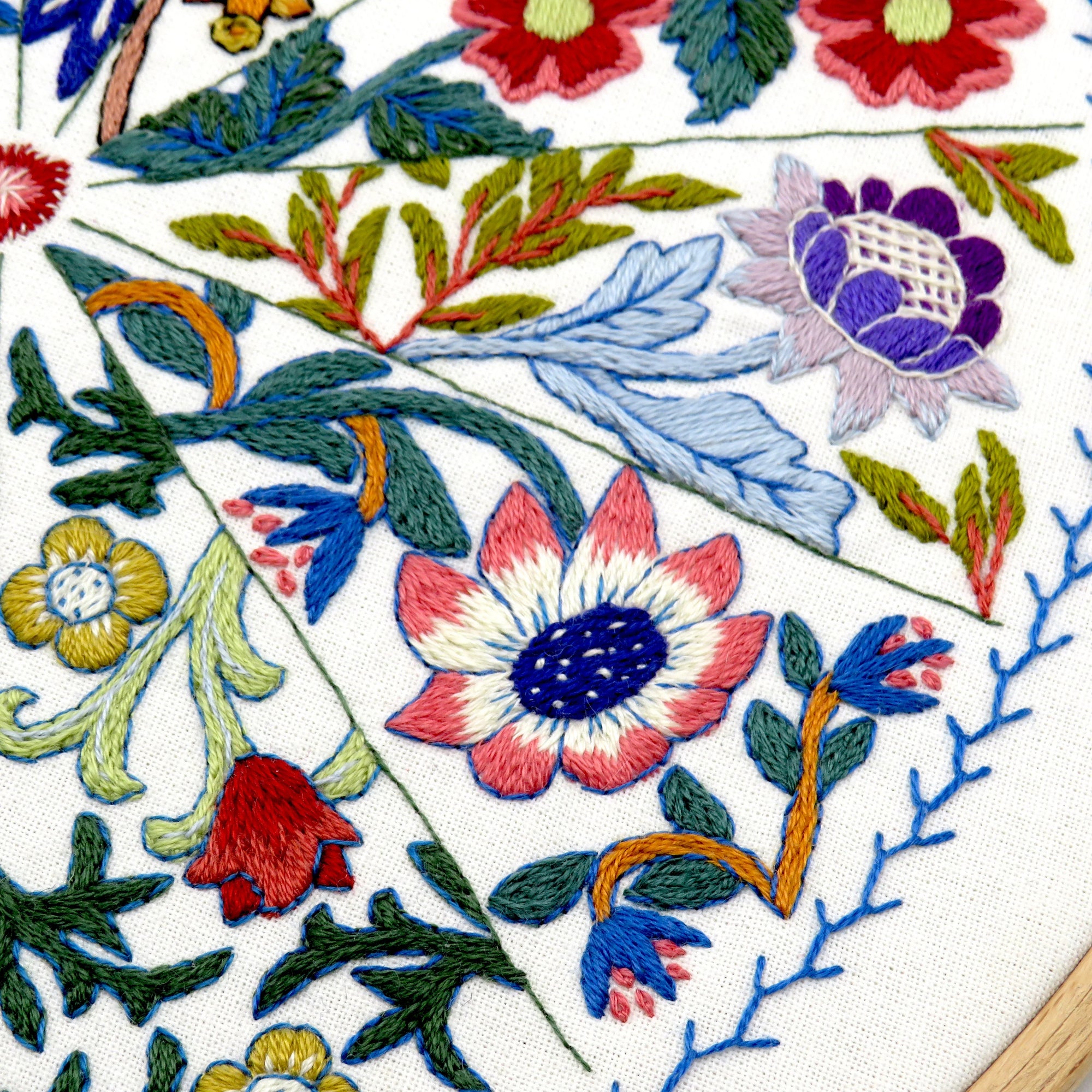 This fabulous pattern features 12 segments each containing a snippet of a beautiful design by William Morris for you to stitch.