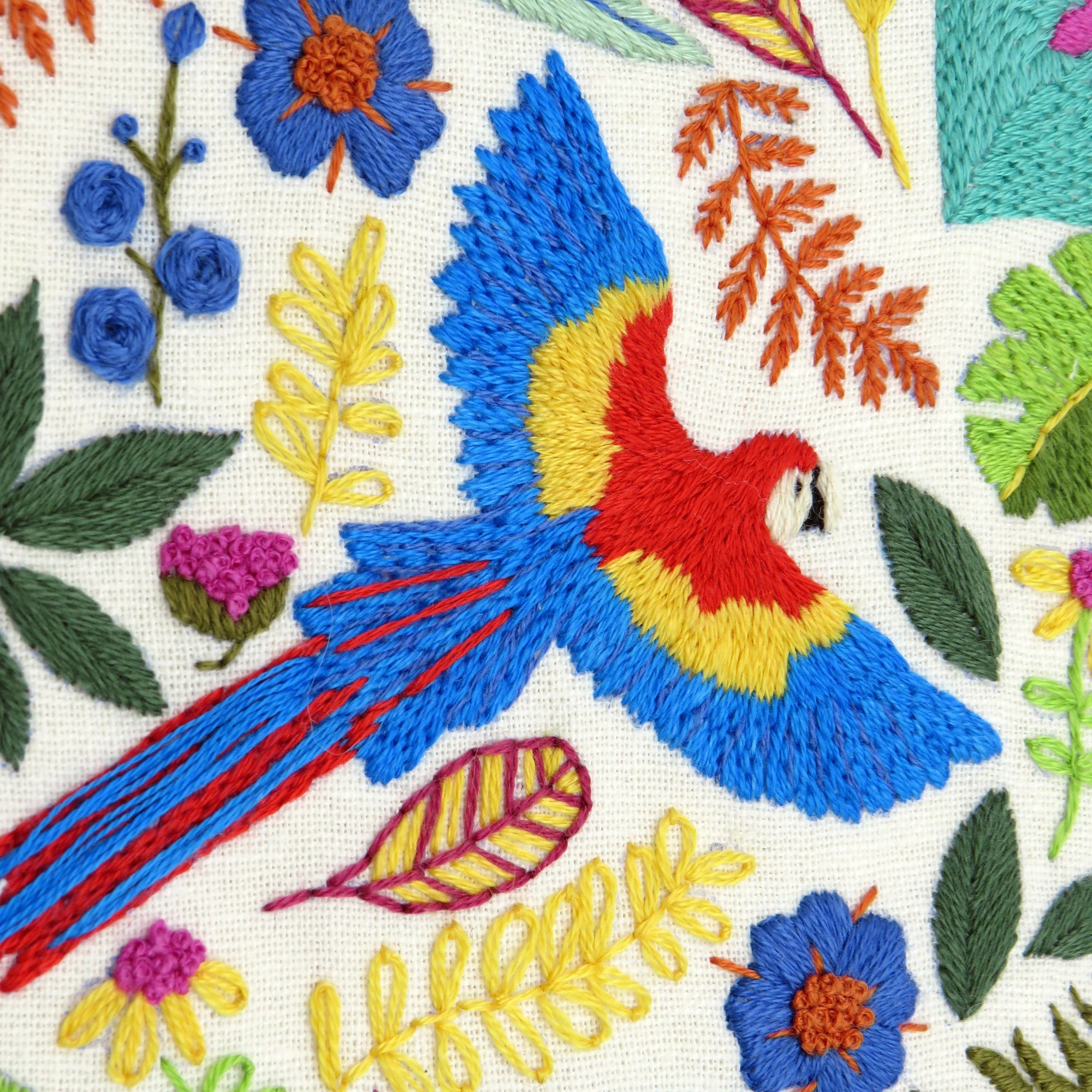 Macaw Parrot Tropical Hand Embroidery PDF Pattern