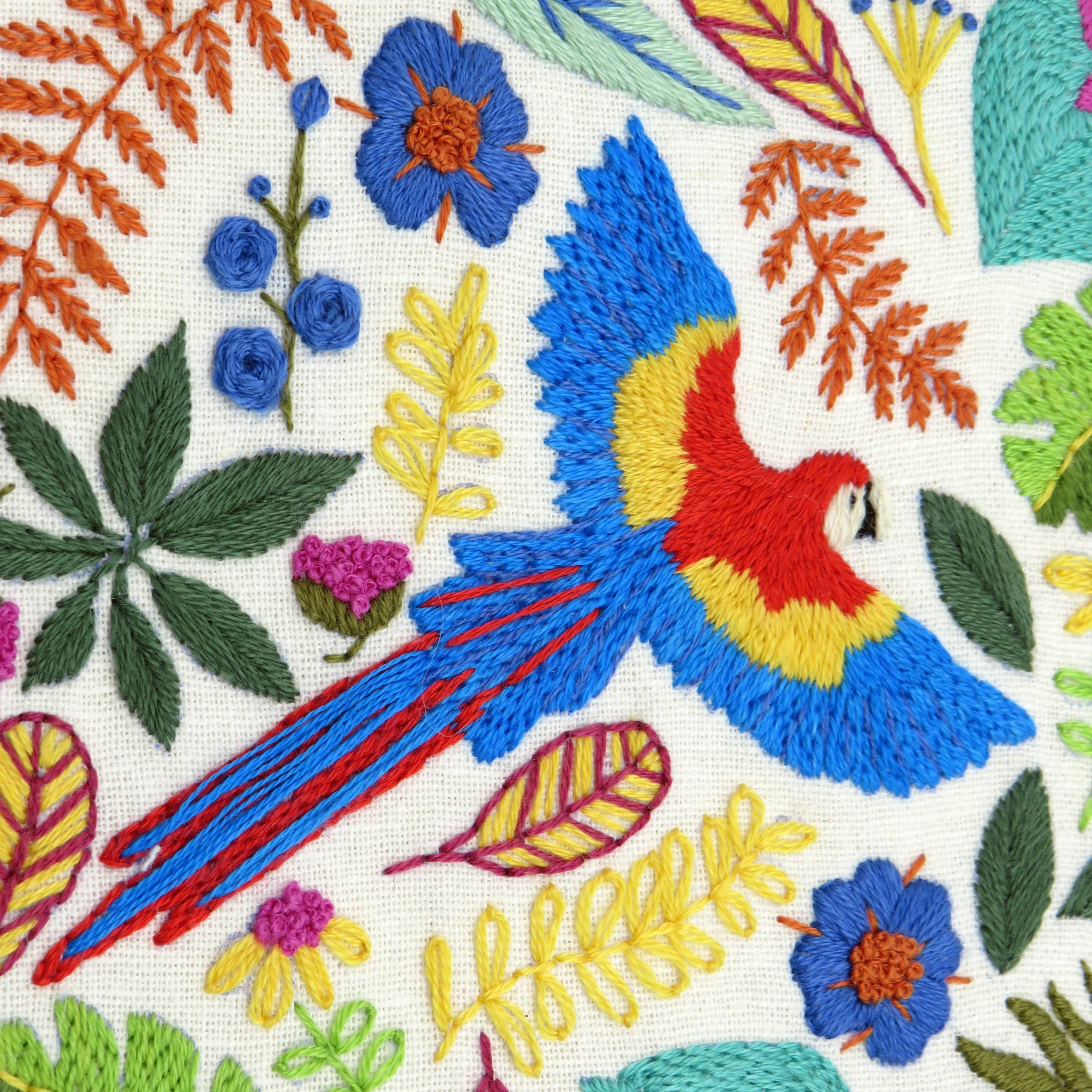 Macaw Parrot Tropical Hand Embroidery PDF Pattern