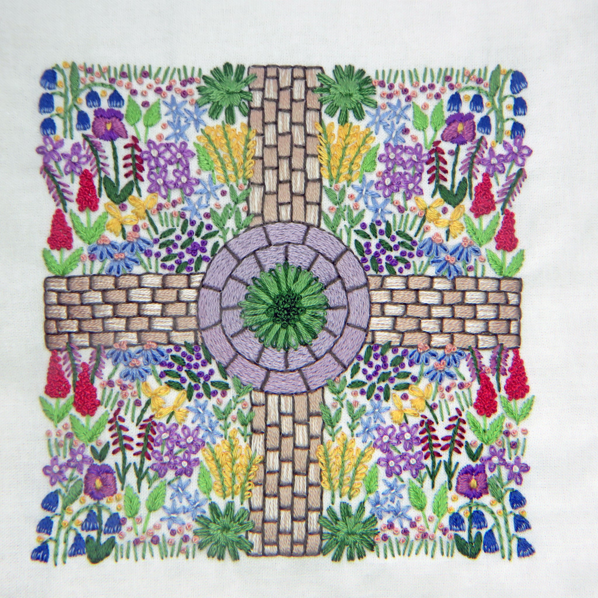 garden path hand embroidery pattern