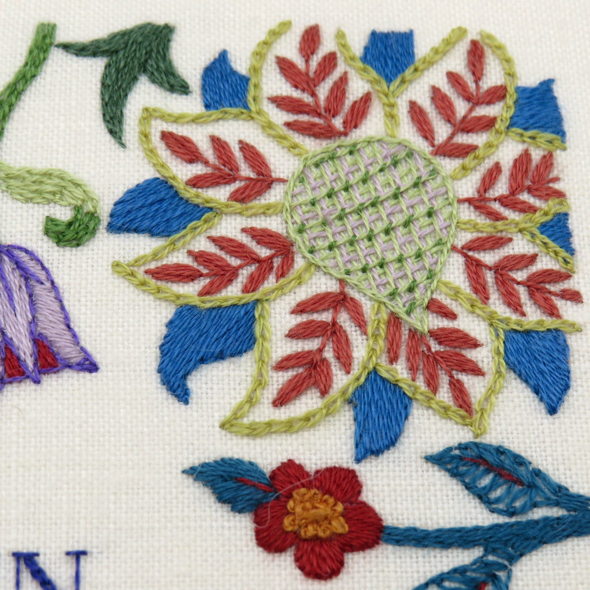 This famous quote by William Morris is beautifully stitched surrounded by a selection of Morris' own wonderful floral elements.&nbsp;