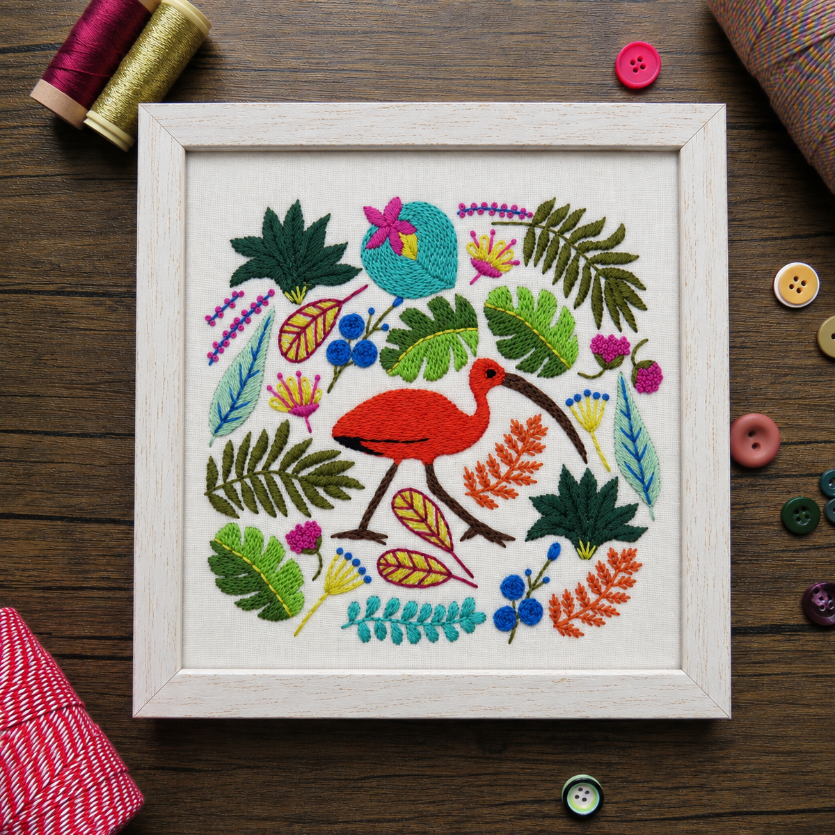 ibis bird hand embroidery pattern