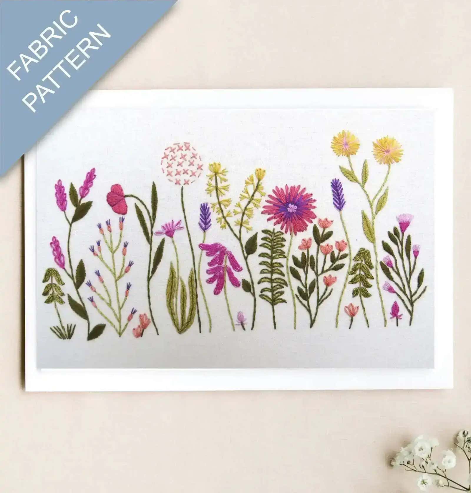 Floral pattern on fabric with 'Fabric Pattern' label
