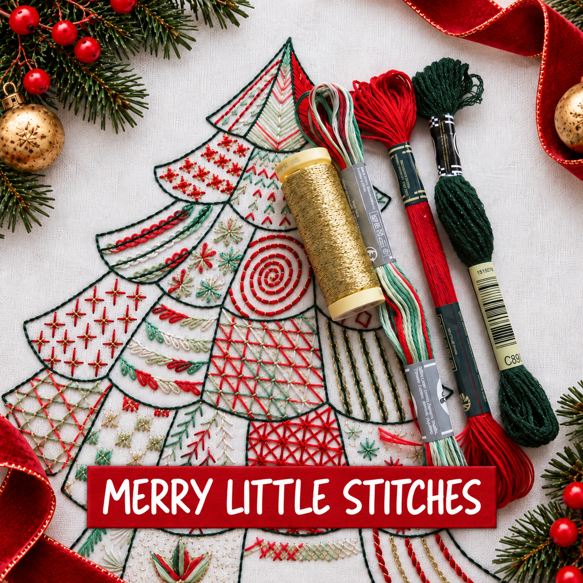  embroidery pattern and threads
