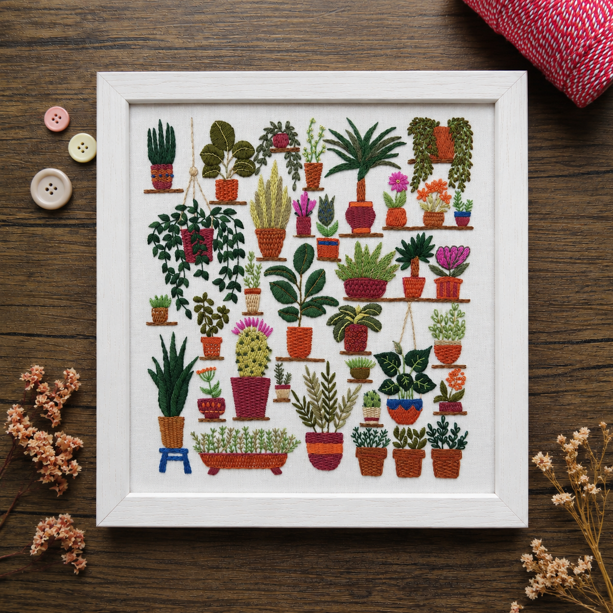 Plantopia House Plants Modern Hand Embroidery