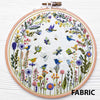 Pollinator party hand embroidery fabric pattern