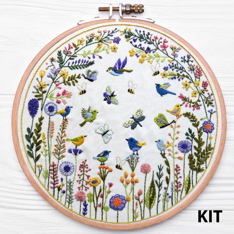 Pollinator party hand embroidery kit pattern