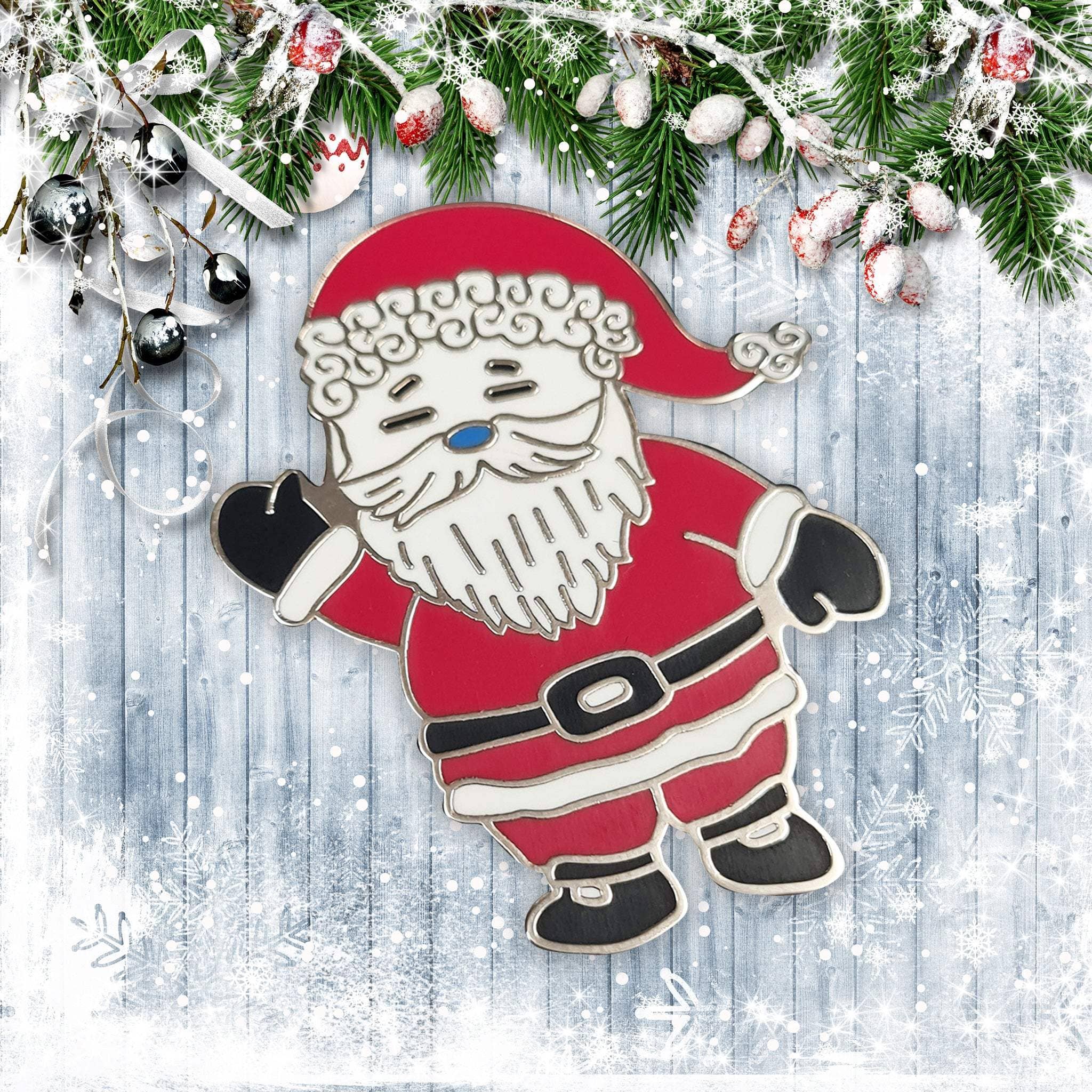 Beautiful Hard Enamel Needle Minder: Father Christmas , Embroidery Supplies , StitchDoodles , christmas, Christmas Embroidery, christmas needle minder, embroidery hoop kit, Embroidery Kit, embroidery kit for adults, embroidery kit fro beginners, modern embroidery kits, needleminder , StitchDoodles , shop.stitchdoodles.com