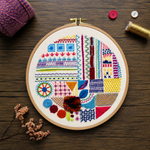 Stitch Fun for Spring&nbsp;Pre Printed Embroidery Fabric Pattern