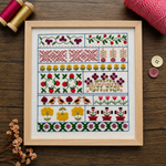 Spring Sampler, Pre Printed Embroidery Fabric Panel Pattern&nbsp;