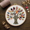 Stitch Fun with Leaves Hand Embroidery PDF Pattern