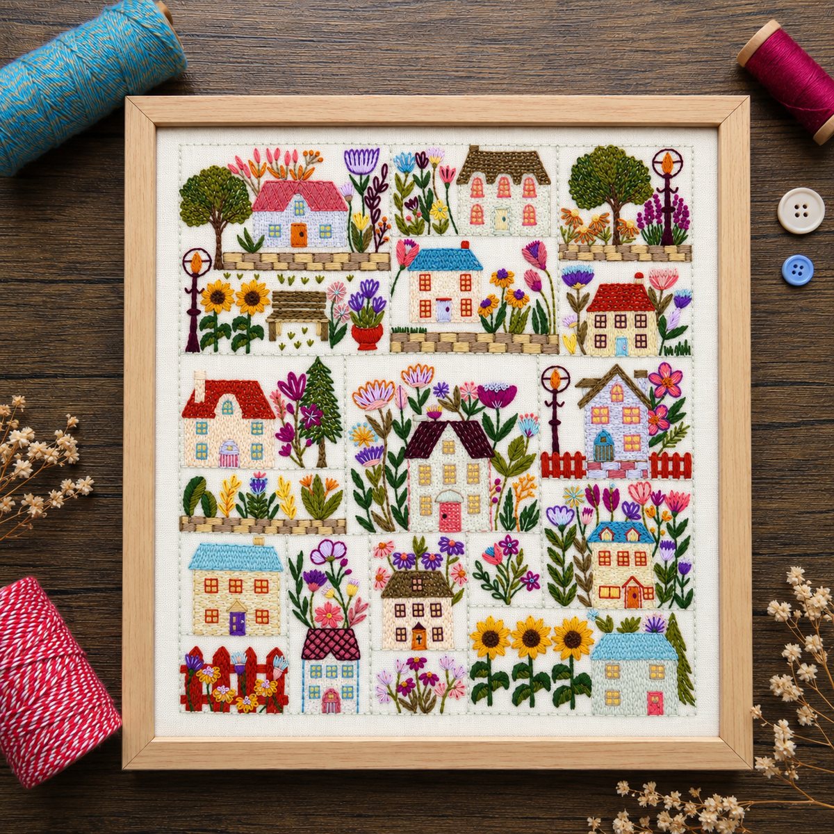 Village in Bloom Hand&nbsp;Embroidery Kit&nbsp;