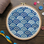 Waves, Pre Printed Embroidery Fabric Panel Pattern