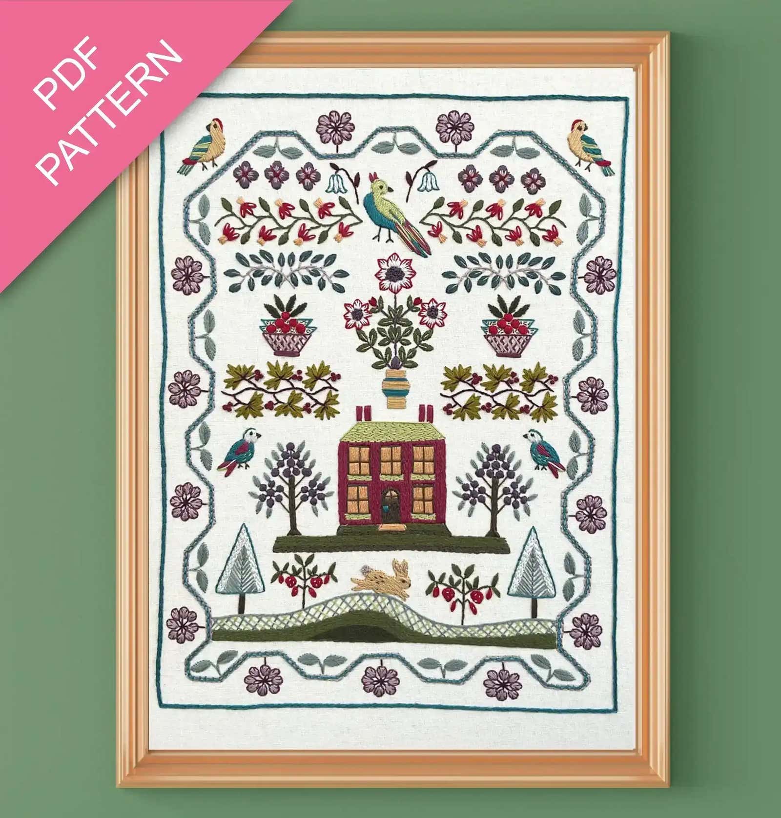 winterberry cottage hand embroidery design