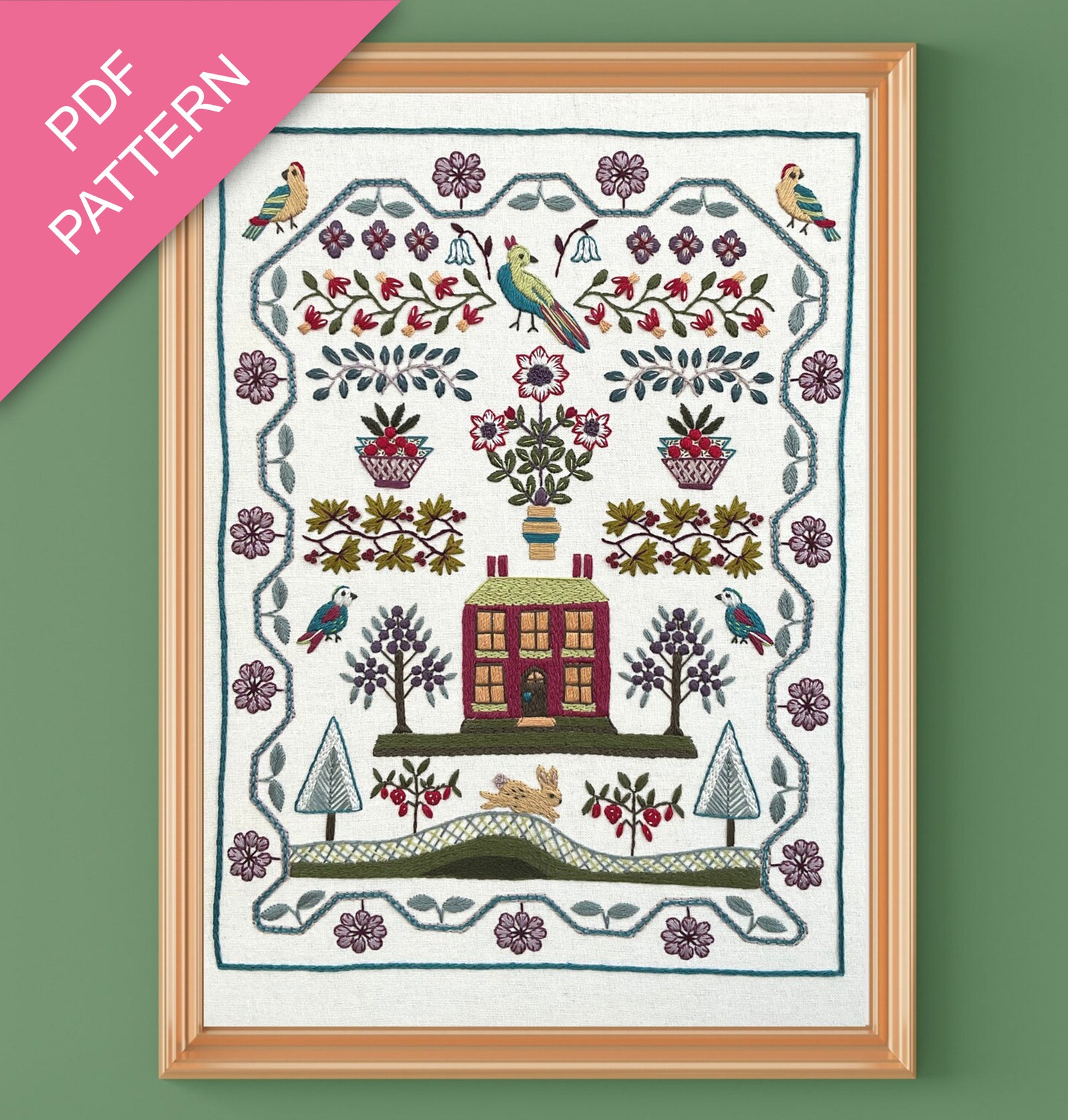 winterberry cottage hand embroidery design