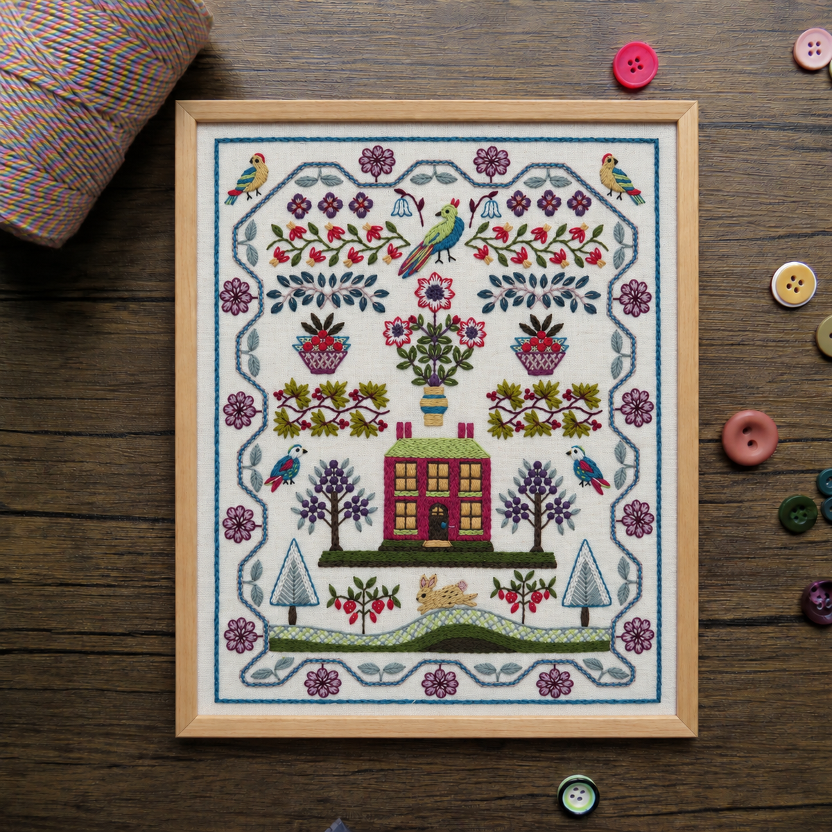 WinterBerry Cottage Hand Embroidery Kit