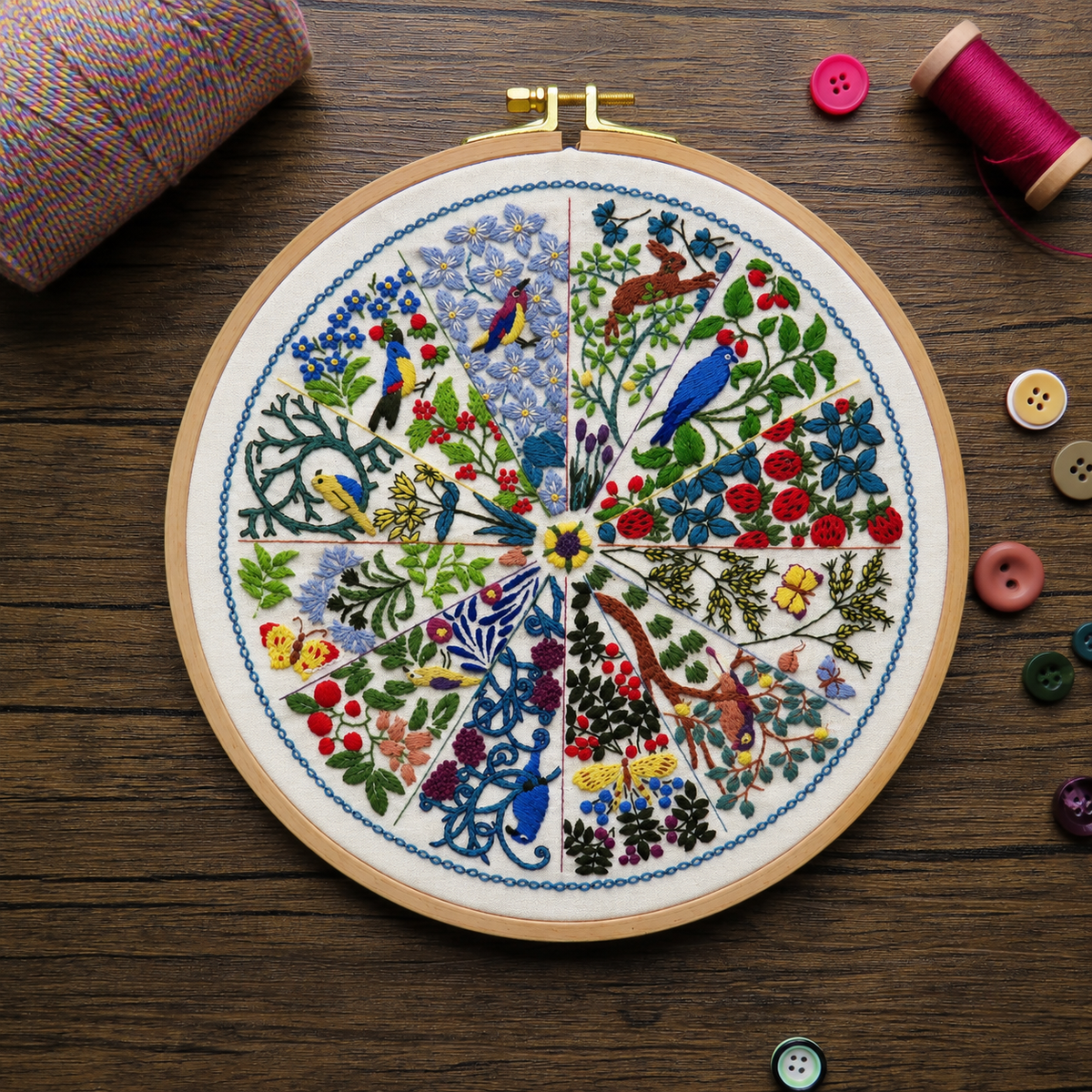 A Year Inspired by Voysey Hand Embroidery Kit