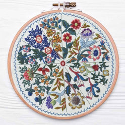 A Year Inspired by William Morris Hand Embroidery Kit , Embroidery Kit , StitchDoodles , embroidery hoop kit, Embroidery Kit, embroidery kit for adults, embroidery kit fro beginners, flower month pattern, hand embroidery, hand embroidery pattern, modern embroidery kits, Printed Pattern, william morris embroidery, year of flowes , StitchDoodles , shop.stitchdoodles.com