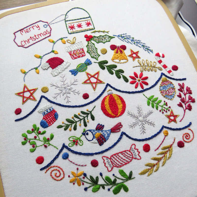 A Very Merry Bauble Printed Fabric Panel
