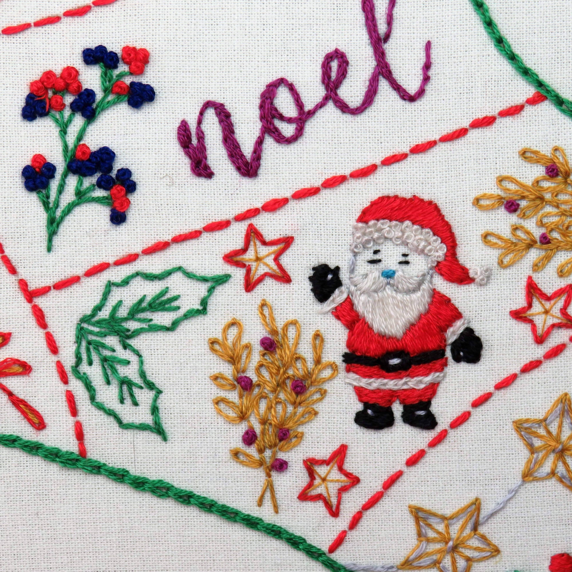 Christmas Stocking Pre Printed Embroidery Fabric Panel , Pre Printed Fabric Pattern , StitchDoodles , christmas, embroidery hoop kit, Embroidery Kit, embroidery kit for adults, embroidery kit fro beginners, embroidery kits for adults, embroidery kits for beginners, hand embroidery fabric, modern embroidery kits , StitchDoodles , shop.stitchdoodles.com