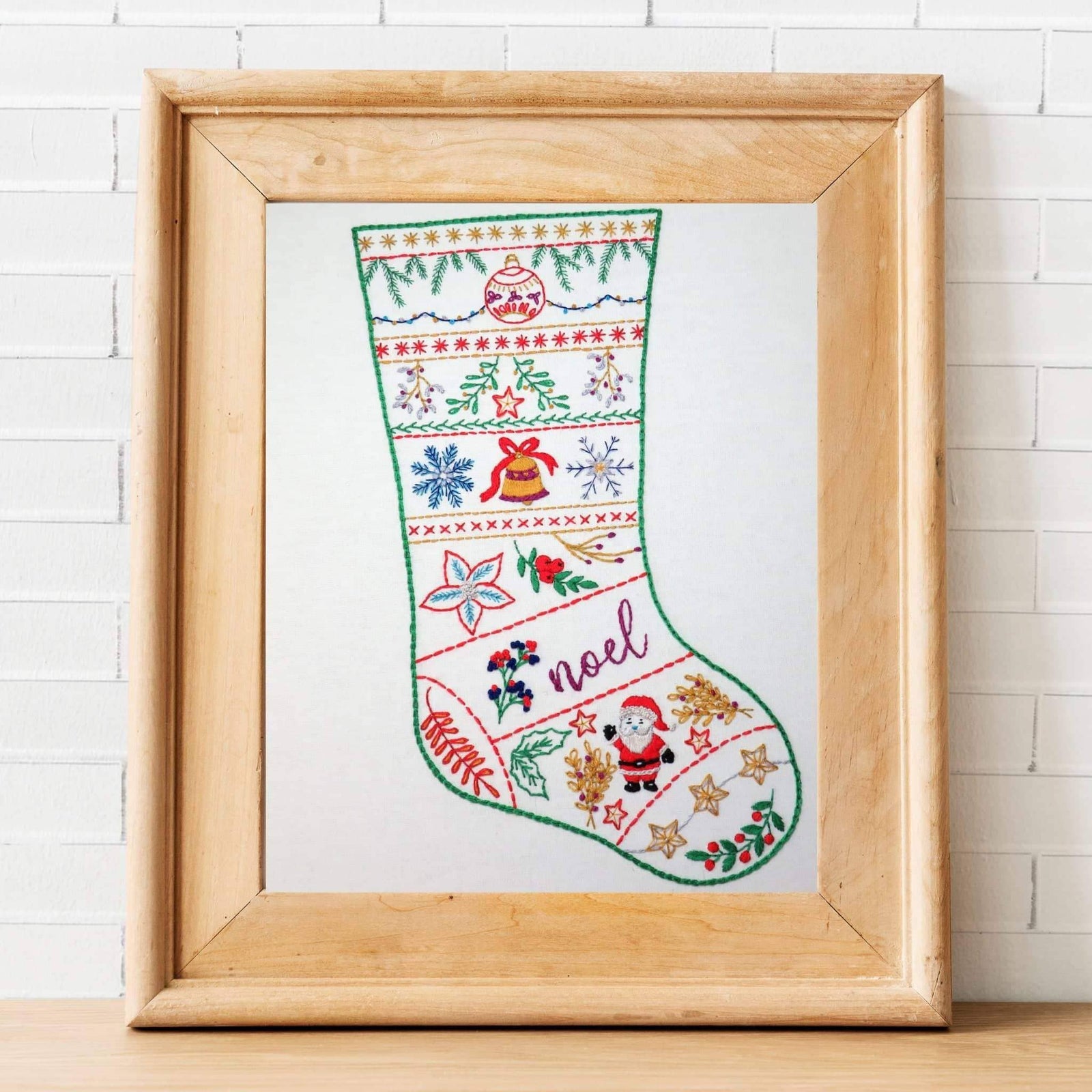 Christmas Stocking Hand Embroidery Kit , Hand Embroidery Kit , StitchDoodles , christmas, embroidery hoop kit, Embroidery Kit, embroidery kit for adults, embroidery kit fro beginners, embroidery kits for adults, embroidery kits for beginners, hand embroidery fabric, modern embroidery kits , StitchDoodles , shop.stitchdoodles.com