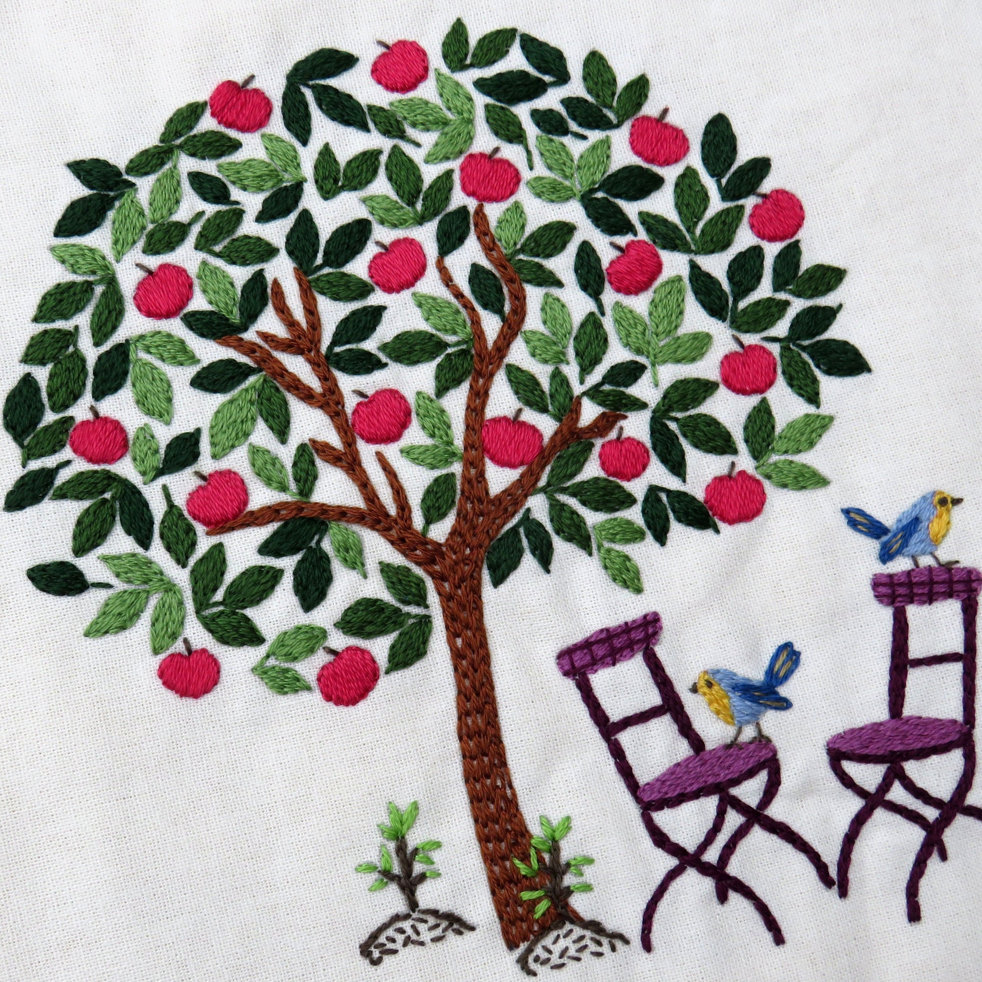 Apple Tree Hand Embroidery PDF pattern with Full Color Photos and Template