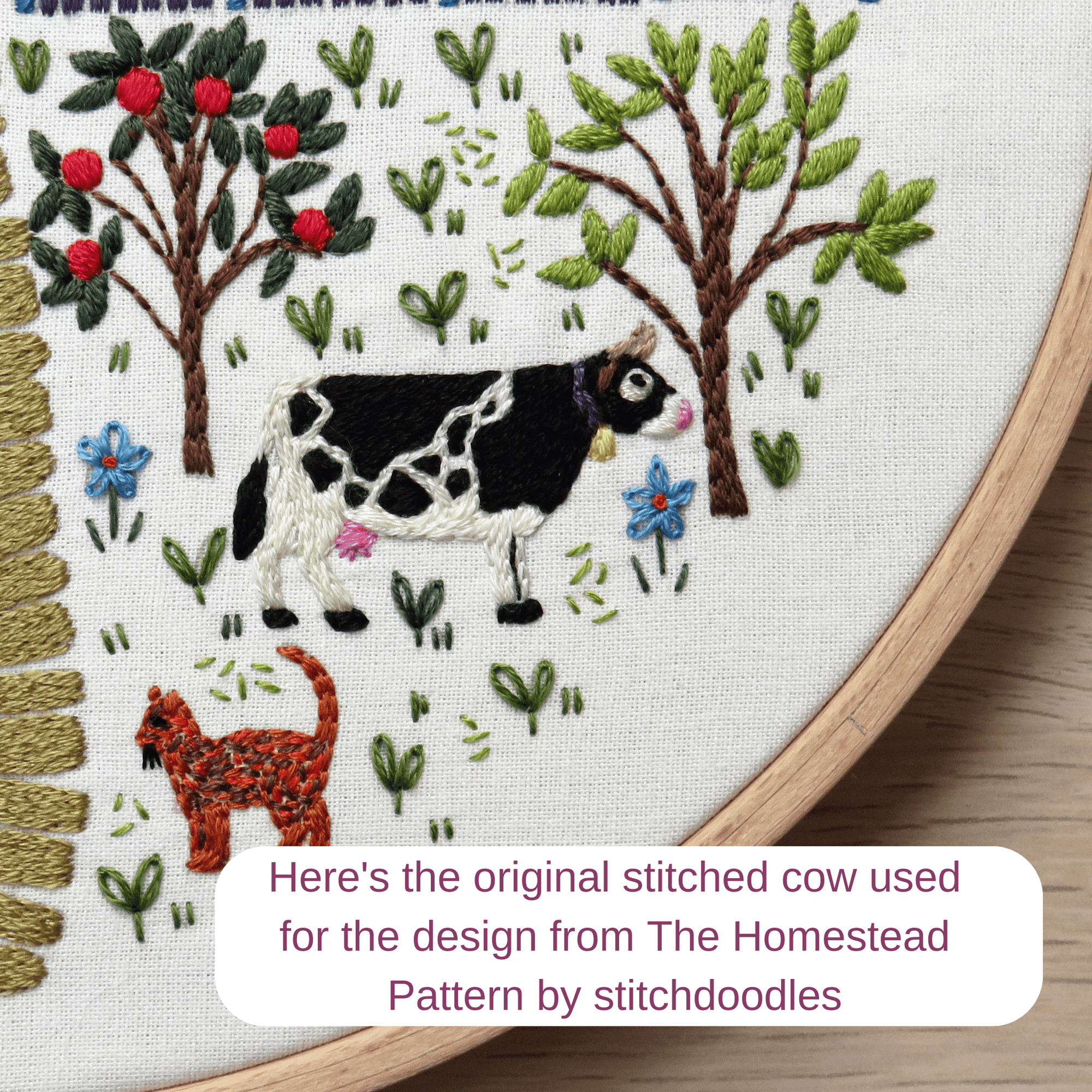 Beautiful Hard Enamel Needle Minder: Beautiful Cow , Embroidery Supplies , StitchDoodles , embroidery hoop kit, Embroidery Kit, embroidery kit for adults, embroidery kit fro beginners, modern embroidery kits, needleminder , StitchDoodles , shop.stitchdoodles.com