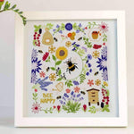 Bees and Blossoms Hand Embroidery Pattern , PDF Download , StitchDoodles , bird embroidery, Embroidery, embroidery hoop, embroidery hoop kit, Embroidery Kit, embroidery kit for adults, embroidery kit fro beginners, embroidery pattern, hand embroidery, hand embroidery fabric, hand embroidery kit, hand embroidery seat frame, modern embroidery kits, nurge embroidery hoop, PDF pattern, Printed Pattern, wildlife embroidery , StitchDoodles , shop.stitchdoodles.com