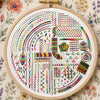 Learn 50 Hand Embroidery Stitches Sampler Kit, Pre Printed Fabric Beginner RSN Card Deck