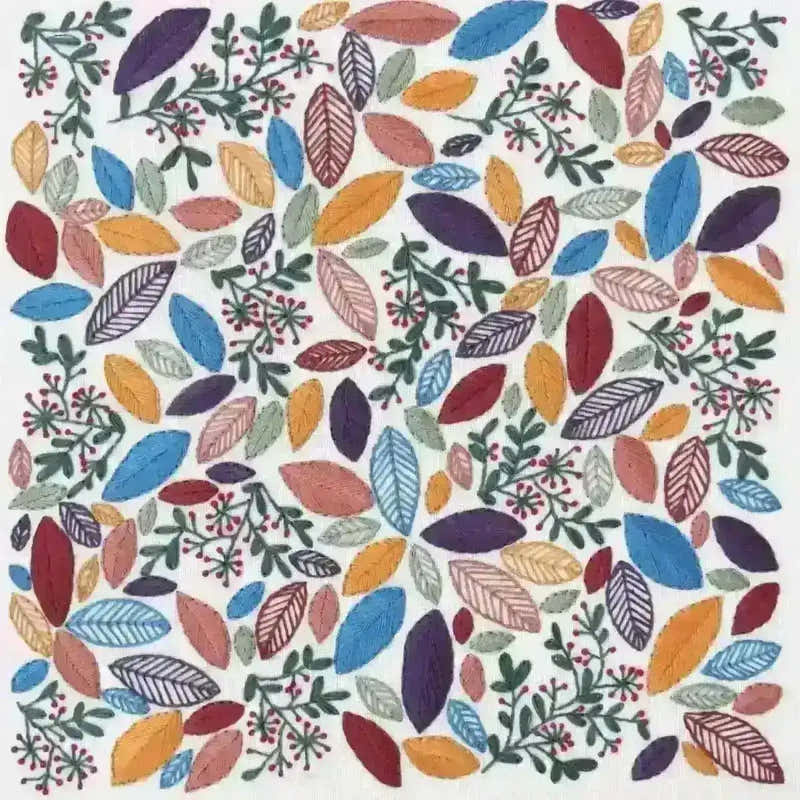 Changing Leaves Hand Embroidery Pattern , PDF Download , StitchDoodles , Embroidery, embroidery hoop, embroidery hoop kit, Embroidery Kit, embroidery kit for adults, embroidery kit fro beginners, embroidery kits for beginners, embroidery pattern, hand embroidery, hand embroidery fabric, hand embroidery seat frame, modern embroidery kits, nurge embroidery hoop, PDF pattern, Printed Pattern , StitchDoodles , shop.stitchdoodles.com