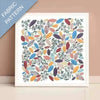 Colorful leaf pattern on fabric with 'Fabric Pattern' text.