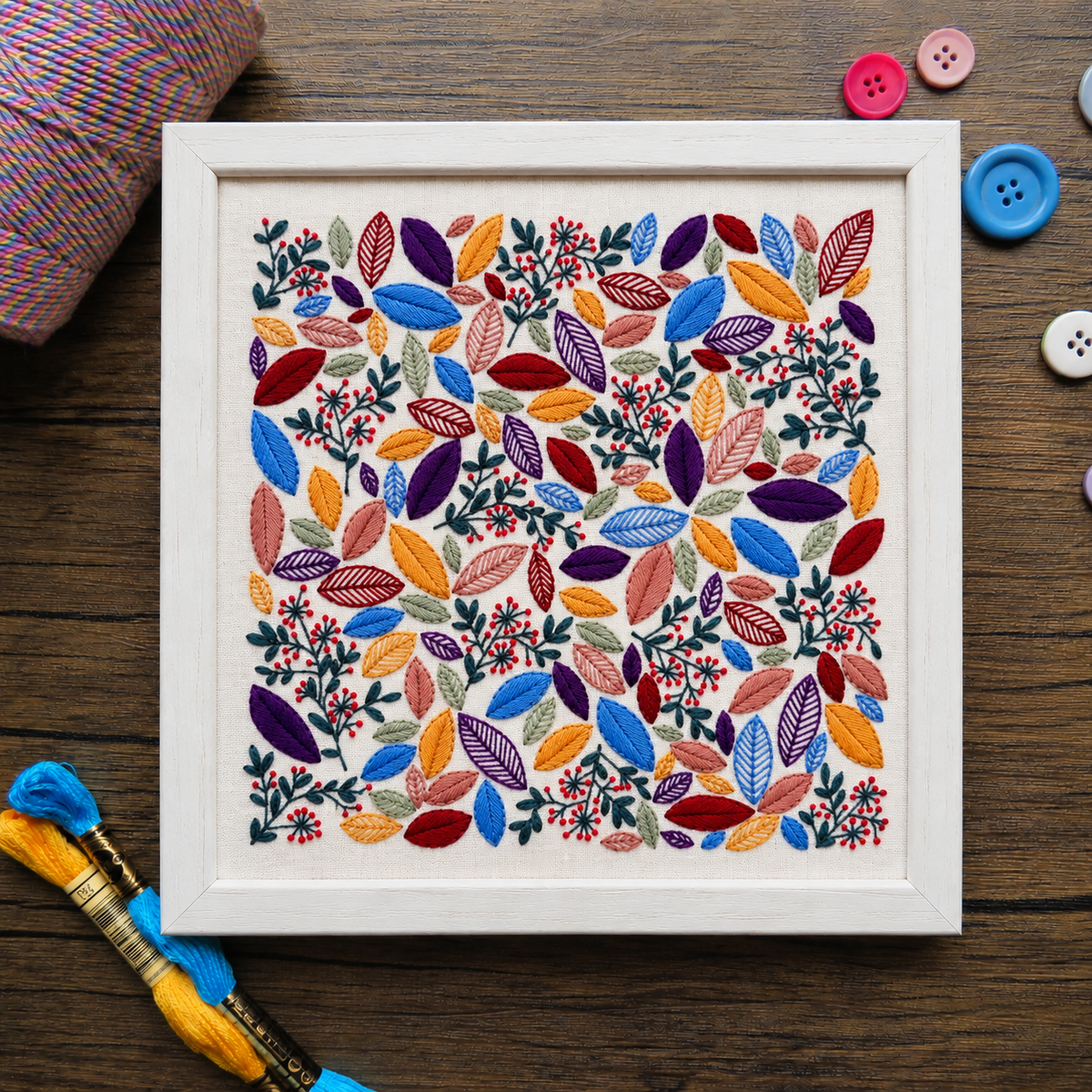 Changing Leaves, Pre Printed Embroidery Fabric Panel