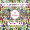 Cottage Garden Stitches Embroidery Designs 7/8/9 PDF Patterns