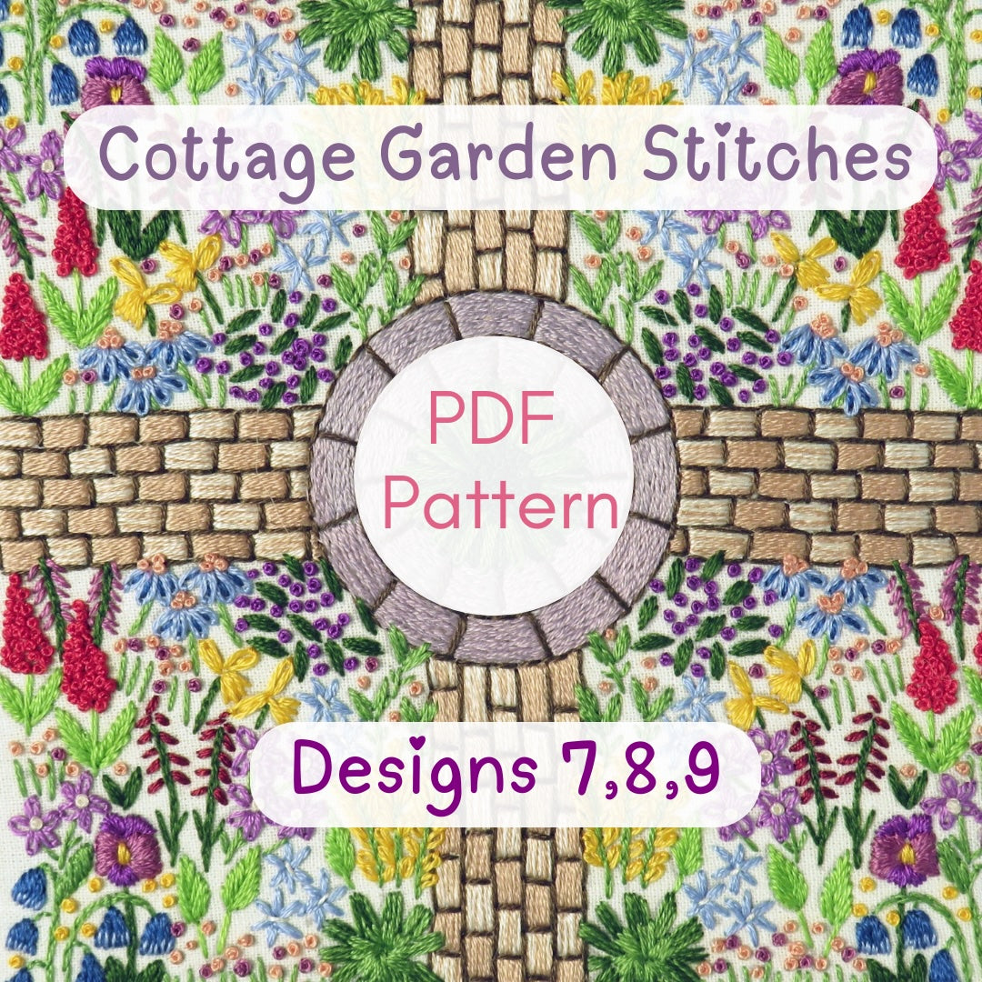 Cottage Garden Stitches Embroidery Designs 7/8/9 PDF Patterns