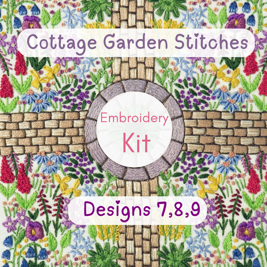 Cottage Garden Stitches Embroidery Designs 7/8/9 Embroidery Kit