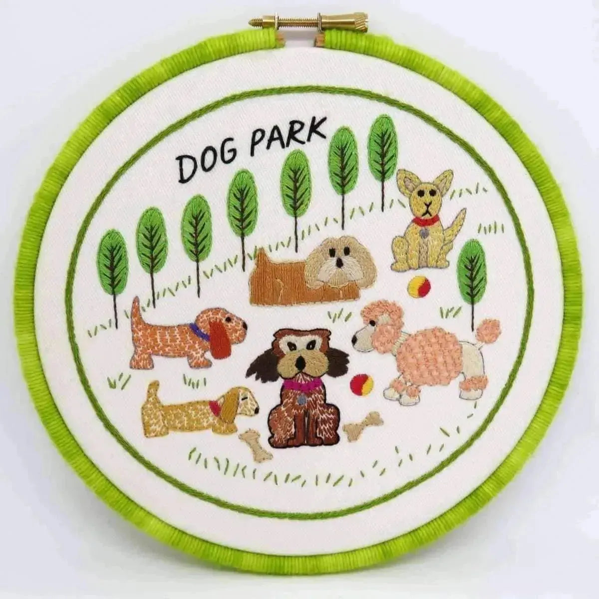 Dog Park Hand Embroidery Pattern , PDF Download , StitchDoodles , beginner embroidery, Embroidery, embroidery hoop, embroidery hoop kit, embroidery kits for adults, embroidery kits for beginners, embroidery pattern, hand embroidery, hand embroidery fabric, hand embroidery seat frame, modern embroidery kits, nurge embroidery hoop, PDF pattern, Printed Pattern, unique embroidery kits , StitchDoodles , shop.stitchdoodles.com