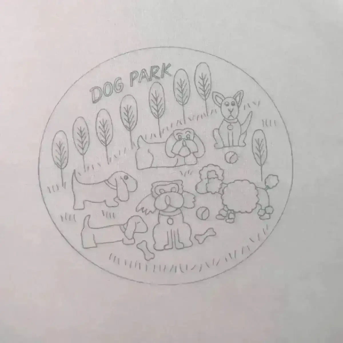 Dog Park, Pre Printed Embroidery Fabric Panel , Pre Printed Fabric Pattern , StitchDoodles , Embroidery, embroidery hoop, embroidery hoop kit, embroidery kits for adults, embroidery kits for beginners, embroidery pattern, hand embroidery, hand embroidery fabric, hand embroidery kit, hand embroidery seat frame, modern embroidery kits, nurge embroidery hoop, PDF pattern, Printed Pattern, unique embroidery kits , StitchDoodles , shop.stitchdoodles.com