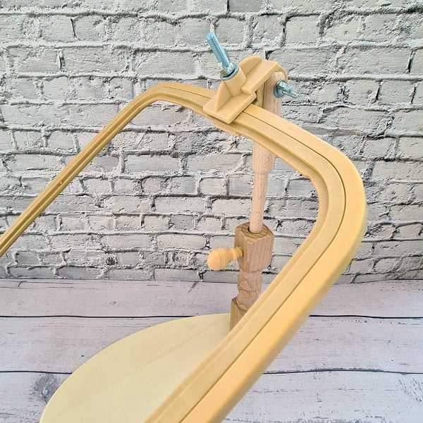 Elbesee Birch Base Embroidery Seat Stand, high quality beech/birch wood base with polished wood attachments, hand embroidery hoop frame , , StitchDoodles , , StitchDoodles , shop.stitchdoodles.com